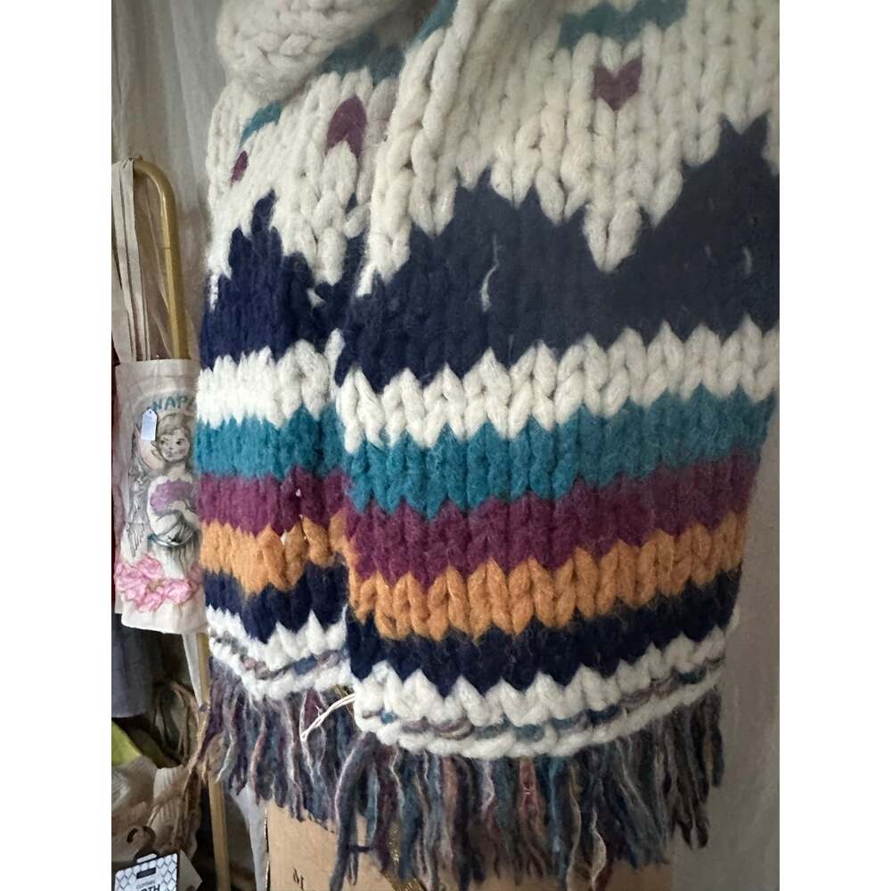 Faherty x B. Yellowtail Chunky Hand-Knit Alpaca Scarf oversized native new 12x80 - Picture 5 of 11